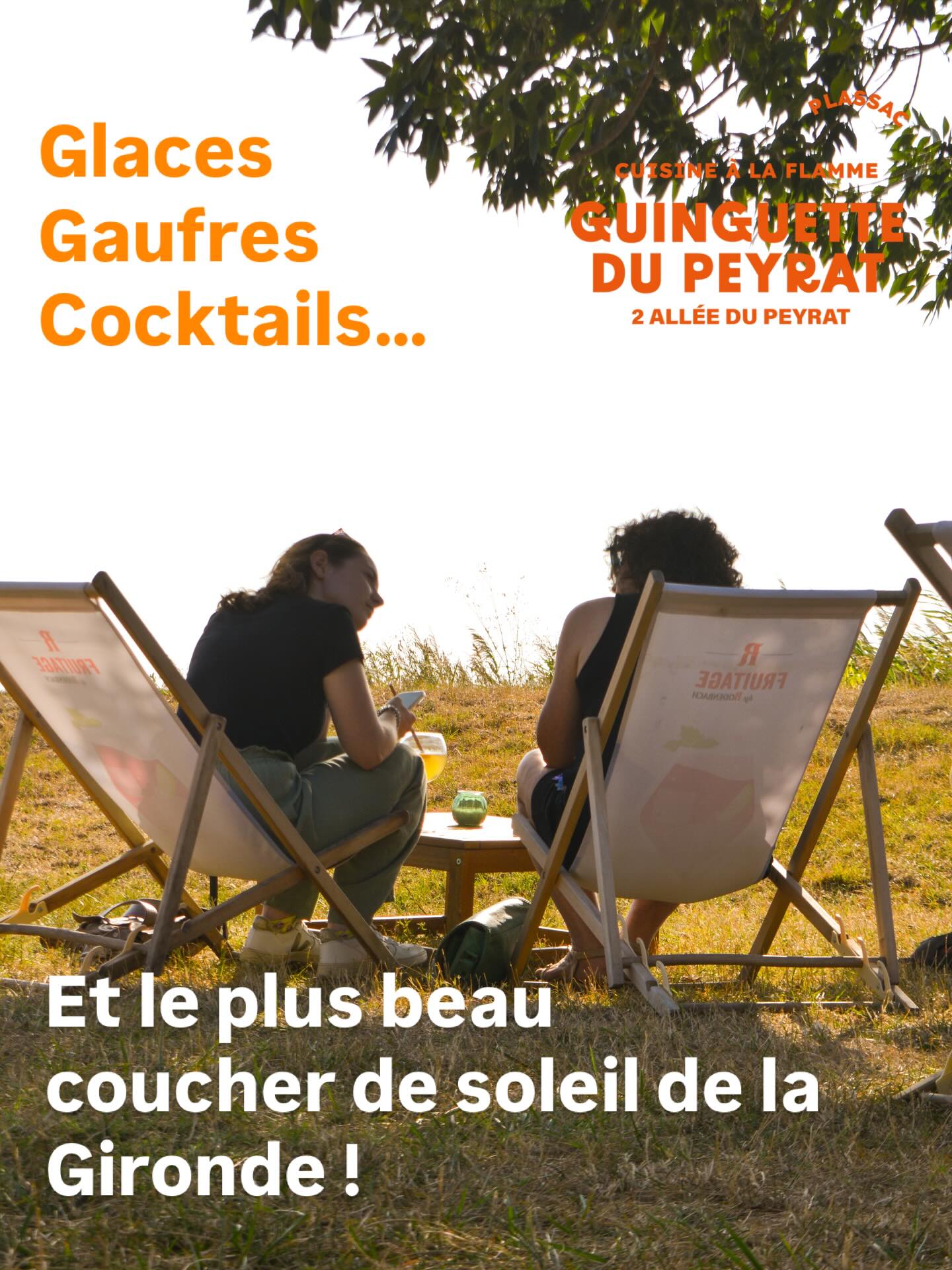 ☀️Cette année, la guinguette ouvre plus tôt pour profiter du meilleur spot à sunset au bord de la Gironde.
- Gaufres,
- glaces,
- boissons et cocktails,
il n’y a pas mieux pour finir la journée ! 🫠