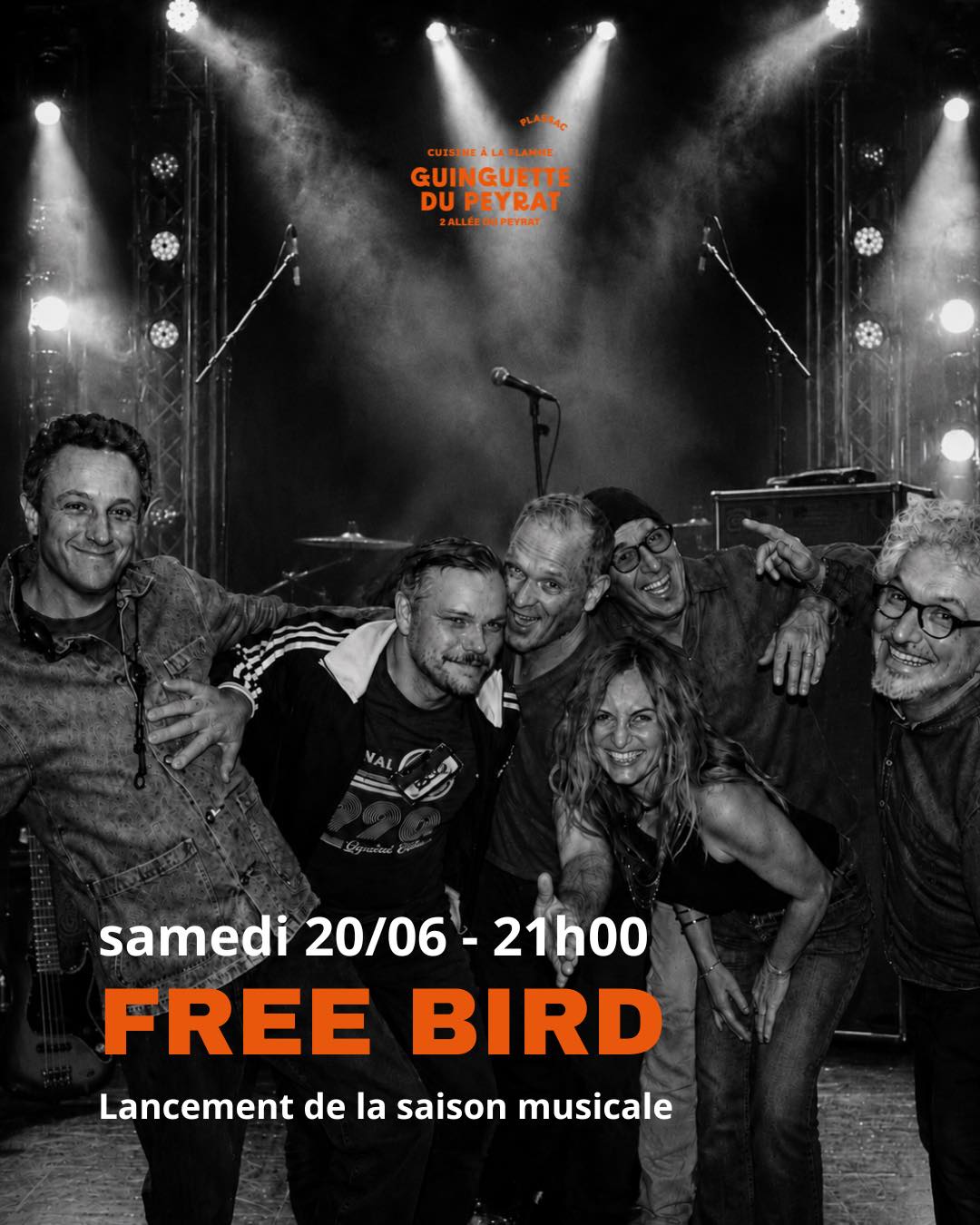 🎸✨ SAMEDI 20 JUIN : TOP DÉPART DE LA SAISON MUSICALE AVEC FREE BIRD 🎸✨
À la veille de la FÊTE DE LA MUSIQUE, on prépare notre envol de la meilleure des manières avec freebird_groove !
🎶 Au programme de ce premier concert de la saison :
• 🎤 un voyage Soûl, Funk & Groove : Free Bird vous embarque dans un live aux textures raffinées, portée par une voix claire et douce qui se marie parfaitement avec l’énergie du Groove
• 🎧 Des classiques revisités : le groupe revisite avec finesse des morceaux cultes en y apportant une touche personnelle, ultra-chaleureuse et résolument vivante.
• 🕺 Objectif : vous faire vibrer, danser… et vous laisser surprendre pour lancer le week-end en beauté.
🌅 bloquez votre soirée
De la musique, le plus beau sunset de la Gironde, les saveurs du brasero et la fraîcheur de l’apéro.
📍Guinguette du Peyrat
2 allée du Peyrat, 33390 Plassac
#guinguette - #bordeauxlocal - #nordgironde - #nordgirondetourisme - #plassacgironde - #blaye - #plassac - #sudouest - #été - #afterwork - #quoifaireabordeaux - #gironde #fetedelamusique - #sortirengironde - #livemusic - #soulfunkmusic - #sunsetgironde - #espritguinguette - #brasero - #enfamille - #entreamis❤️