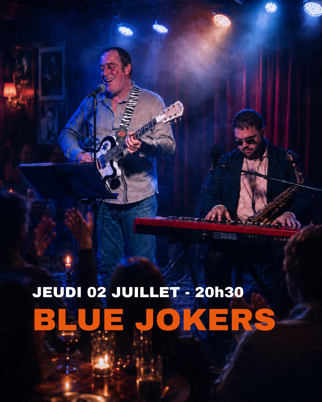 🃏🎷 CE JEUDI SOIR : UN VOYAGE BLUES & SOUL AVEC LES BLUE JOKERS ! 🎸🎹

Avis aux amateurs de bon son et de frissons ! Ce jeudi 2 juillet dès 20h30, la Guinguette du Peyrat prend des airs de club de Blues américain avec la venue des artistes bordelais @bjfrenchblues.

Ils débarquent chez nous dans une formule duo d'exception, ultra-complice et exclusive. Un tête-à-tête instrumental puissant et vibrant, idéal pour une magnifique soirée d'été au bord de l'eau !

🎵 L'univers unique des Blue Jokers :
🎤 Une voix exceptionnelle : Porté par Olivier SEKAI (composition, chant, guitare), le groupe propose des compositions en anglais portées par sa voix puissante, profonde et habitée.

🎼 Des influences universelles : Un blues moderne et envoûtant, directement inspiré par des légendes de la musique noire américaine comme Otis REDDING ou Freddy KING.

🌍 Un métissage rythmique : Au croisement des racines du blues et de la soul contemporaine, leur répertoire festif et riche s'autorise de superbes détours du côté du gospel, de la rumba et même parfois du reggae.

🎷 Le binôme de choc : Pour ce live suspendu, Olivier sera en duo avec Stéphane BARBAS (clavier / saxophone) pour apporter cette chaleur cuivrée et ce groove pianistique qui vont sublimer la soirée.

🌅 Votre programme du jeudi soir
Installez-vous face au plus beau sunset de la Gironde, commandez les bonnes tapas ou les grillades au brasero du chef, et laissez-vous transporter par ce voyage musical unique, les pieds dans l'herbe.

⏱ Quand ? Ce jeudi 3 juillet dès 20h30 (pensez à venir plus tôt pour l'apéro !)
📍 Où ? La Guinguette du Peyrat, Plassac.

👇 Taguez en commentaire la personne avec qui vous venez chiller au rythme de ce blues enivrant !

#GuinguetteDuPeyrat #bordeauxlocal #BlueJokers #OlivierSekai #StephaneBarbas #BluesMusic #SoulVibes #OtisRedding #ConcertGironde #SortirEnGironde #LiveMusic #JeudiSoir #SunsetGironde #Brasero #Plassac #EspritGuinguette