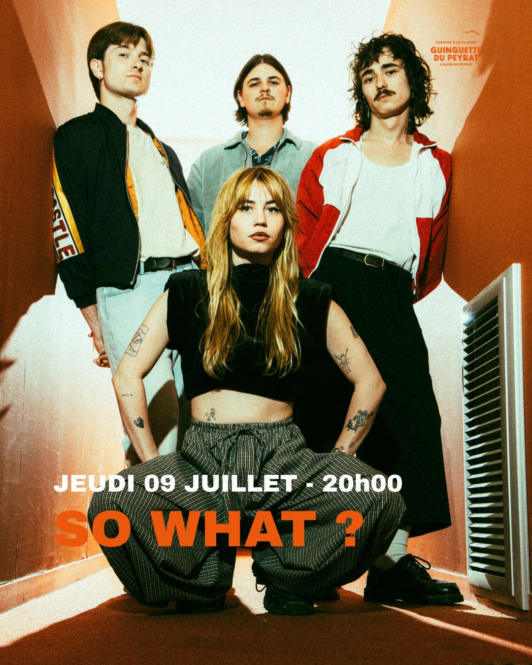 📢 JEUDI SOIR : LA SCÈNE S’ENFLAMME À LA GUINGUETTE DU PEYRAT ! 🔥
Rendez-vous le JEUDI 09 JUILLET dès 20h00 pour une soirée de pure énergie musicale avec le concert explosif de SO WHAT ? 💥
Influencés par les grandes figures Pop/Rock de l’histoire de la musique, @sowhat_theband vous emmène dans leur univers aux rythmes frénétiques et
foudroyants. Inspirés par les sonorités de M83, Depeche Mode ou encore The
Cure, So What? revisite les répertoires connus du grand public, en y ajoutant
leurs inspirations communes venues du mouvement Indie Rock et Punk/Rock.
Leur seul et unique but : rameuter les foules et embarquer le public avec eux! 🚀
Et ce n’est pas tout ! ✨ Juste après le concert, la tension ne redescend pas. À 22h00, installez-vous face à notre GRAND ÉCRAN 📺 pour la diffusion en direct de la Coupe du Monde de Football :
🇫🇷 FRANCE - MAROC 🇲🇦
Une soirée de folie vous attend à Plassac ! Venez pour le Rock, restez pour le Foot, et profitez de notre cuisine à la flamme 🍔.
Réservez vos tables ! 😉
📍 Guinguette du Peyrat, 2 allée du Peyrat, Plassac.
#sowhat #GuinguetteDuPeyrat #Plassac #blaye #ConcertLive #PopRock #IndieRock #M83 #TheCure #DepecheMode #CoupeDuMonde2025 #FranceMaroc #GrandÉcran #CuisineÀLaFlamme #SortirEnGironde #hautegirondetourisme #blayetourisme